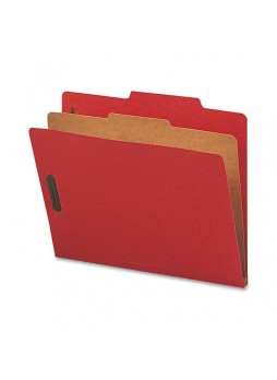 Letter - 8.50" Width x 11" Sheet Size - 2" Fastener Capacity for Folder - 1 Dividers - 25 pt. Folder Thickness - Bright Red - Recycled - 10 / Box - natsp17201